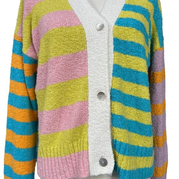 Rails Geneva Mixed Stripe Oversized Cardigan Sweater Size Small - Picture 4 of 9